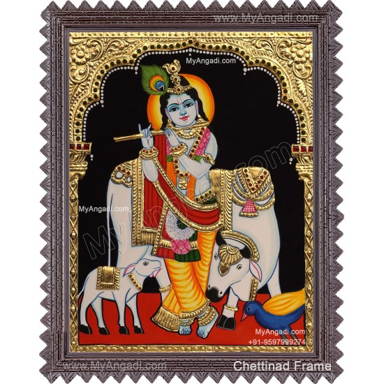 Cow Krishna Tanjore Painting