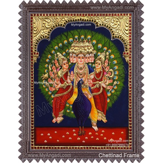 Murugar Valli Deivanai Tanjore Painting