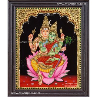 Shivan Parvathi Tanjore Painting
