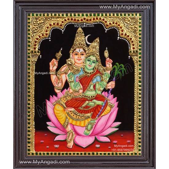 Shivan Parvathi Tanjore Painting