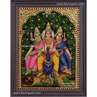 Murugar Valli Deivanai Tanjore Painting