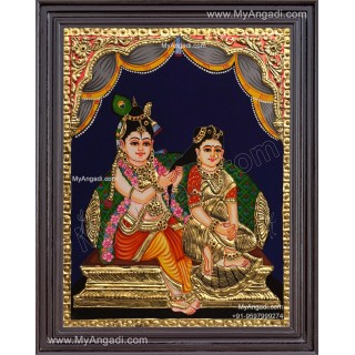 Jada Krishna Tanjore Painting