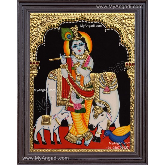 Cow Krishna Tanjore Painting