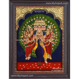 Murugar Valli Deivanai Tanjore Painting