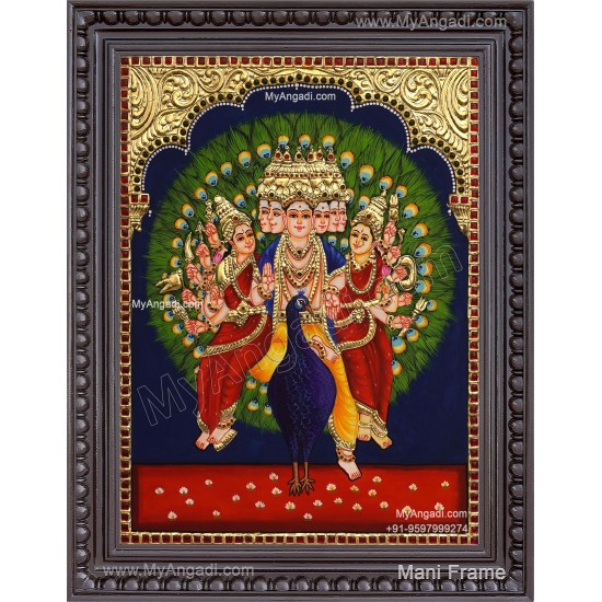 Murugar Valli Deivanai Tanjore Painting