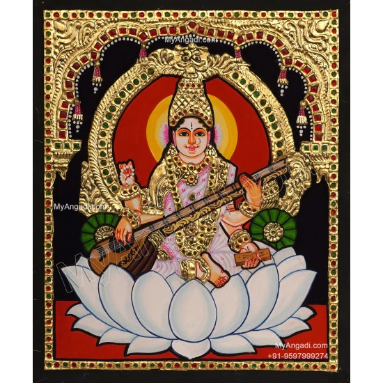 Saraswathi Tanjore Painting Saraswathi Tanjore Painting