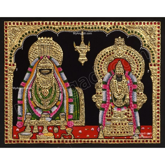 Annamalaiyar Unnamalaiyamman Tanjore Painting Annamalaiyar Unnamalaiyamman Tanjore Painting
