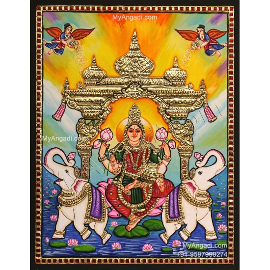 Gajalakshmi Tanjore Painting