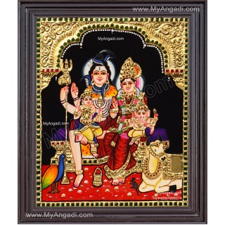 Shiva Parivar Tanjore Painting