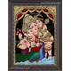 Parvathi Ganesha Murugan Tanjore Painting