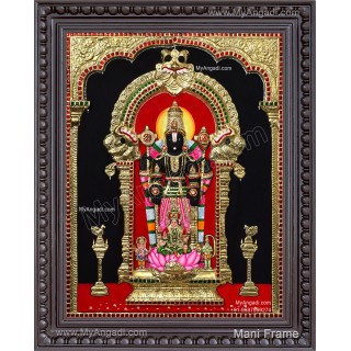 Balaji Lakshmi With Hanuman and Garudar Tanjore Painting