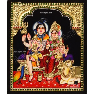 Shiva Parivar Tanjore Painting