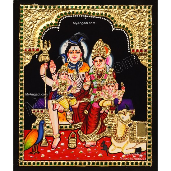 Shiva Parivar Tanjore Painting