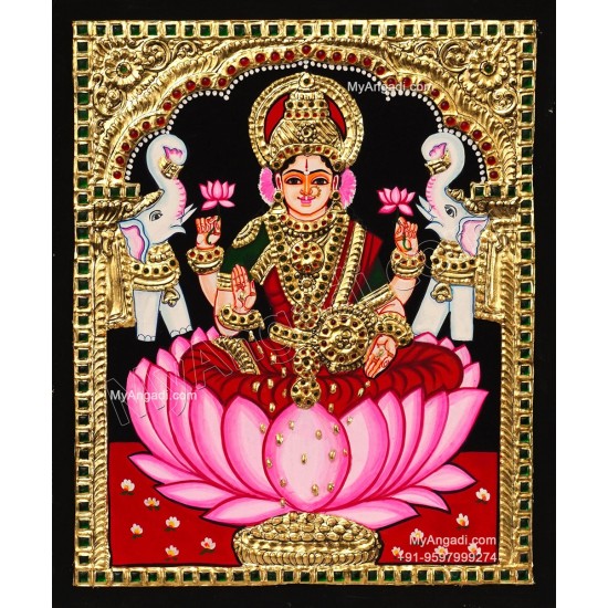 Gaja Lakshmi Tanjore Painting
