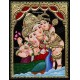 Parvathi Ganesha Murugan Tanjore Painting