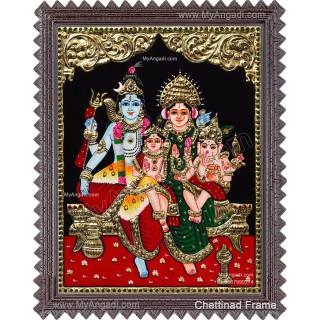 Shiva Parivar Tanjore Painting