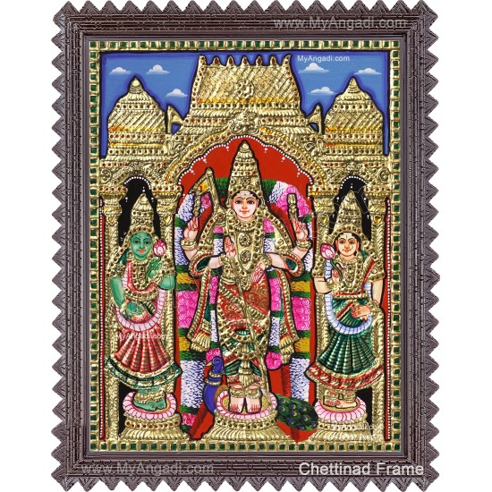 Murugar valli deivanai Tanjore Painting