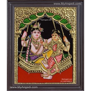 Swing Rukmani krishna tanjore painting