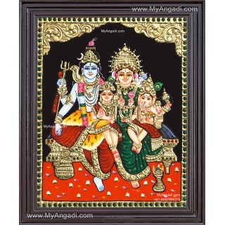 Shivan Family Tanjore Painting