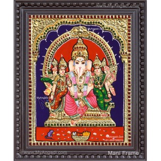 Ganesha Siddhi Buddhi Tanjore Painting