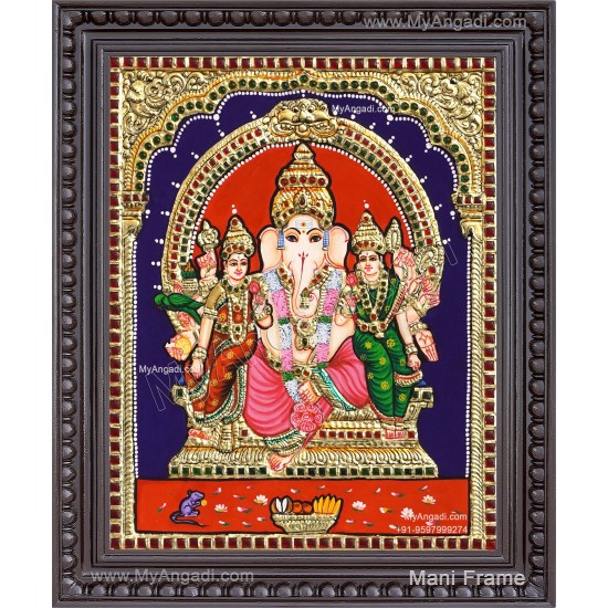 Ganesha Siddhi Buddhi Tanjore Painting