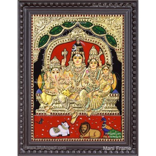 Shivan Family Tanjore Painting