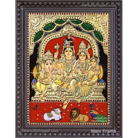 Shivan Family Tanjore Painting