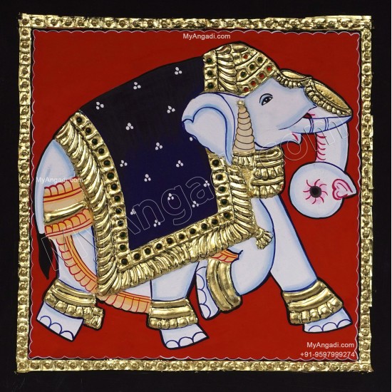 Elephant Tanjore Painting