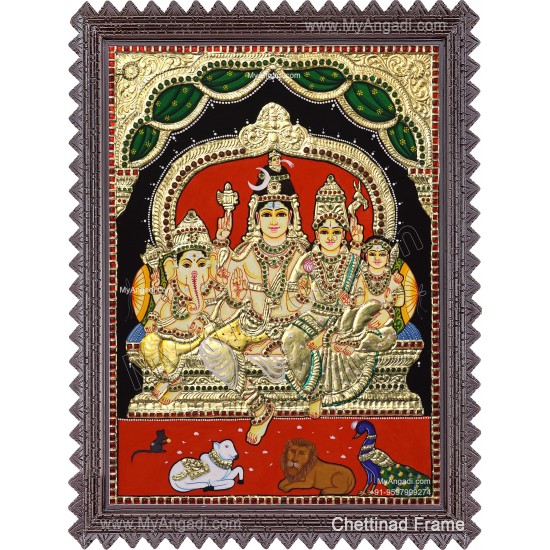 Shivan Family Tanjore Painting