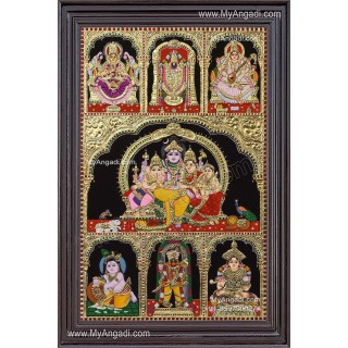 Multi God Panel Tanjore Painting