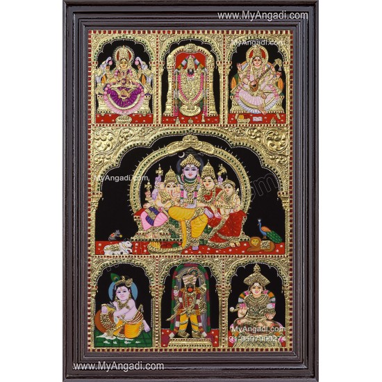 Multi God Panel Tanjore Painting