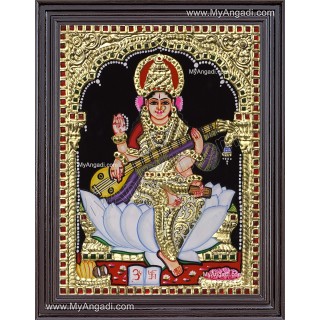 Saraswathi Tanjore Painting