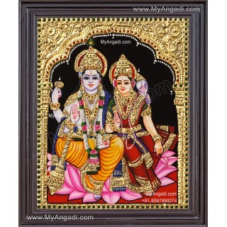 Vishnu Lakshmi Tanjore Painting