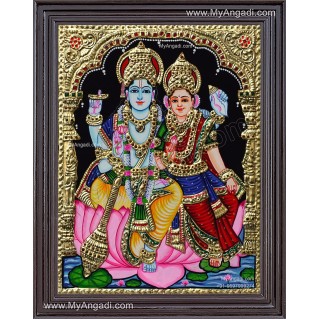 Vishnu and Lakshmi Tanjore Painting,