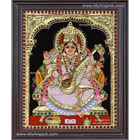 Saraswathi Tanjore Painting Saraswathi Tanjore Painting