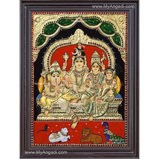 Shivan Family Tanjore Painting Shivan Family Tanjore Painting