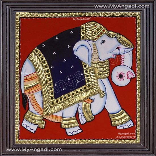 Elephant Tanjore Painting Elephant Tanjore Painting