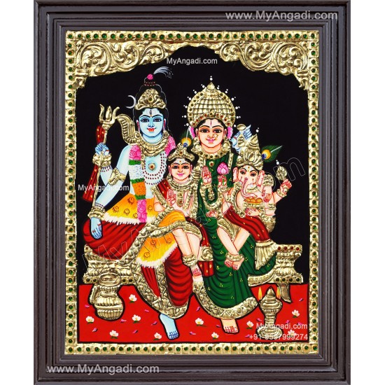 Shiva Family Tanjore Painting Shiva Family Tanjore Painting