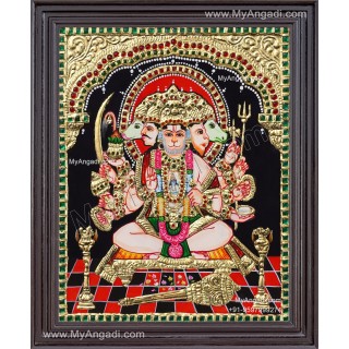 Panchamuga Hanuman Tanjore Painting
