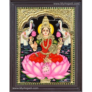 Lakshmi with Two Elephants Tanjore Painting
