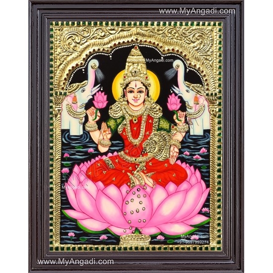 Lakshmi with Two Elephants Tanjore Painting Lakshmi with Two Elephants Tanjore Painting