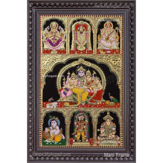 Multi God Panel Tanjore Painting