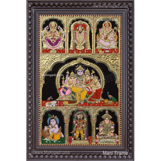 Multi God Panel Tanjore Painting
