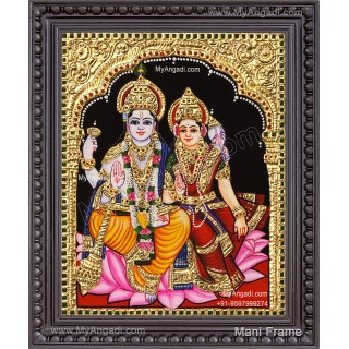 Vishnu Lakshmi Tanjore Painting