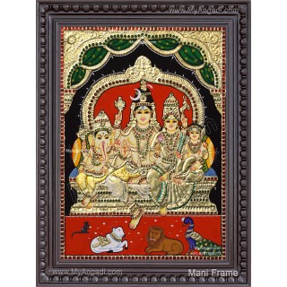 Shivan Family Tanjore Painting