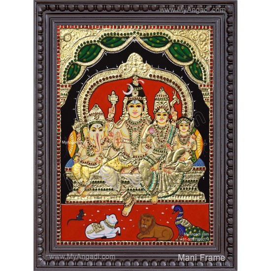 Shivan Family Tanjore Painting