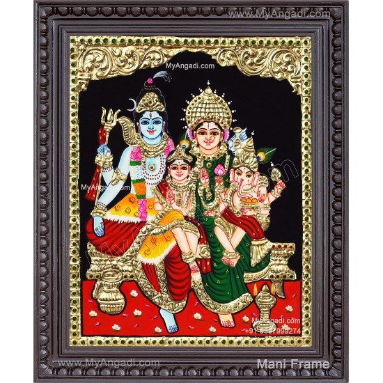 Shiva Family Tanjore Painting 
