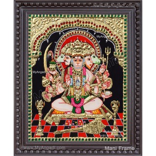 Panchamuga Hanuman Tanjore Painting