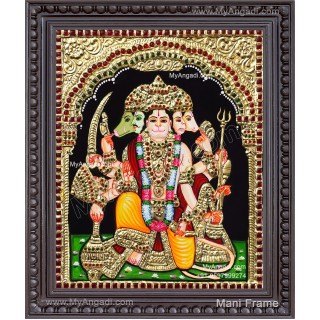 Panchamuga Hanuman Tanjore Painting