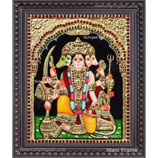 Panchamuga Hanuman Tanjore Painting
